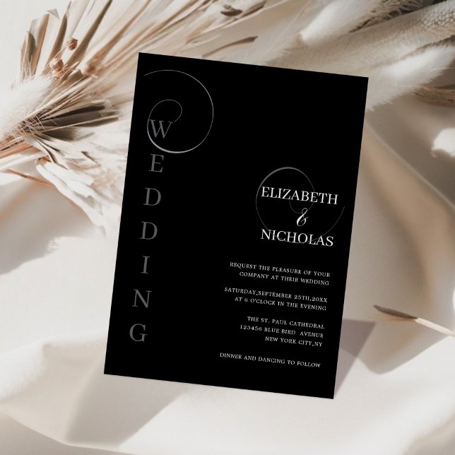 Invitation modèle numérique noir et blanc (Créateur téléchargé)