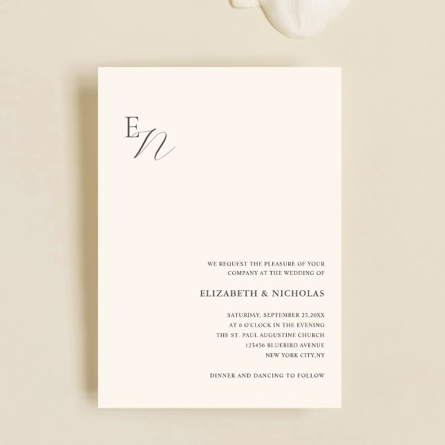 Invitation modèle numérique simple crme (Créateur téléchargé)
