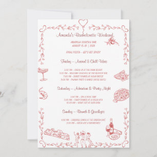 Invitation Modèle personnalisable pour un week-end de jeune f