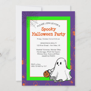 Invitation modèle pour une fête Halloween avec un