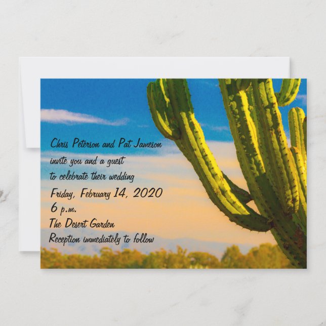 Invitation Modèle Saguaro Cactus Mariage/Réception (Devant)