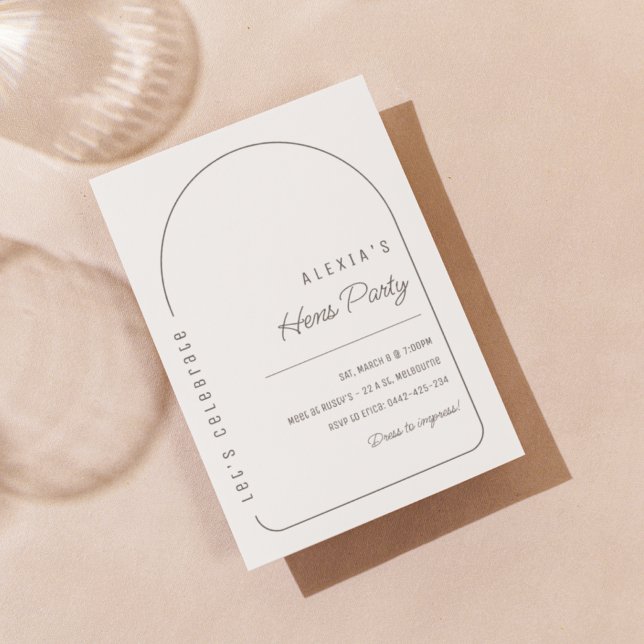 Invitation Modèle simple d'invitation Boho Hens Party (Créateur téléchargé)