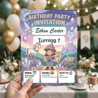 Invitation Modèles d'invitations d'anniversaire d'aventure