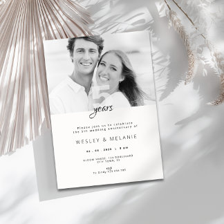 Invitation Modern 5th Wedding Anniversary with Photo