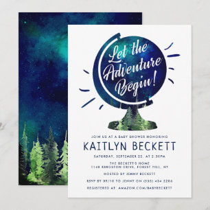 Invitation Modern Adventure Travel Baby shower