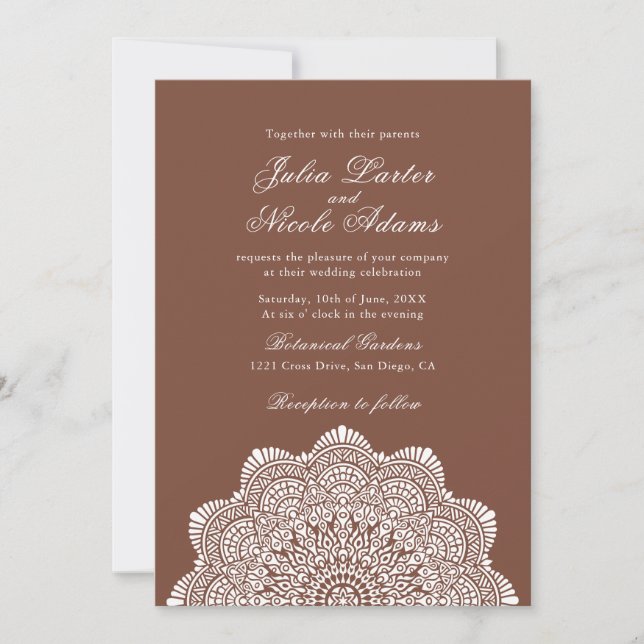 Invitation Modern Artistic Motif Style Mandala Wedding (Devant)
