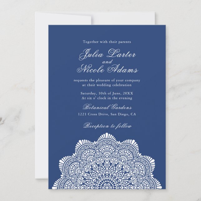 Invitation Modern Artistic Motif Style Mandala Wedding (Devant)