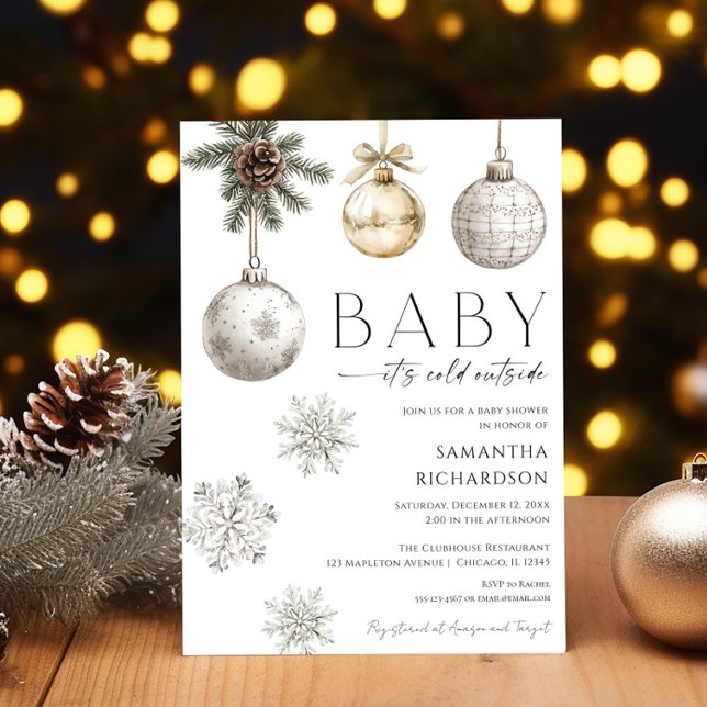 Invitation Modern Baby it's cold outside gender neutral (Créateur téléchargé)