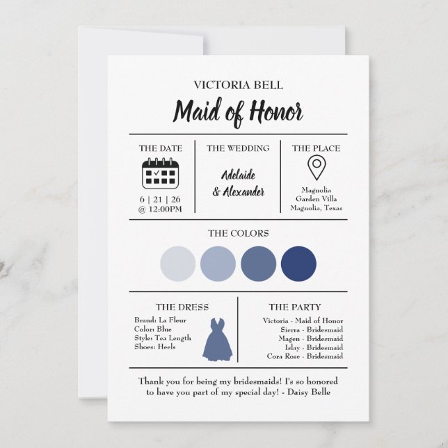 Invitation Modern Beach Coastal Watercolor Wedding Blue (Devant)
