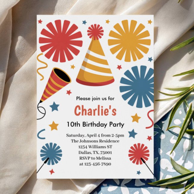 Invitation Modern Birthday Confetti Fun  (Créateur téléchargé)