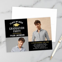 Modern Black and Gold 2025 Photo Graduate Party