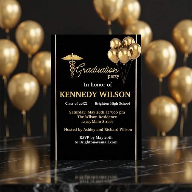 Invitation Modern Black Gold Graduation Party 2026 (#GraduationParty
#GraduationInvitation
#ClassOf2026
#GradPartyDecor
#BlackAndGold
#LuxuryInvitation
)