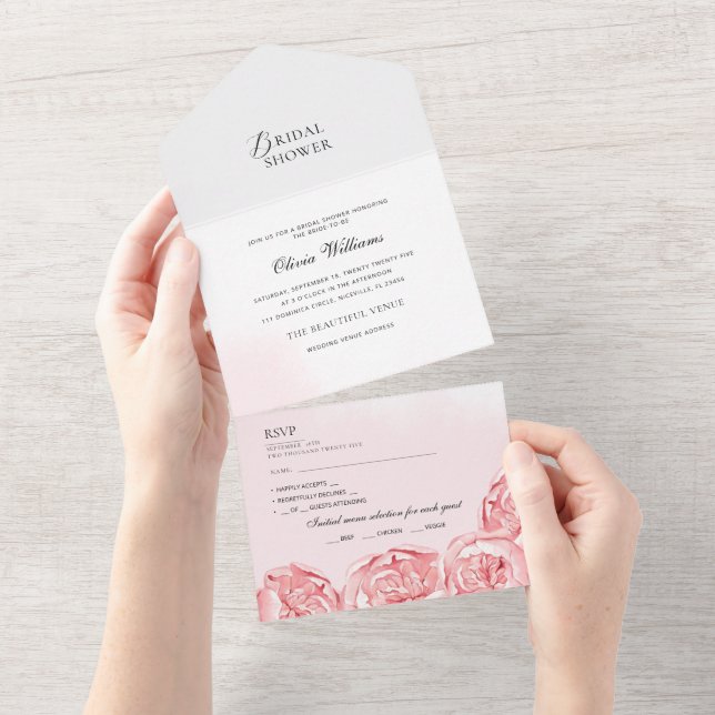 Invitation Modern bride shower. (Tearaway)