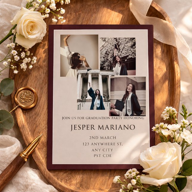 Invitation Modern Class of 2026 Photo Minimal Graduation  (Créateur téléchargé)