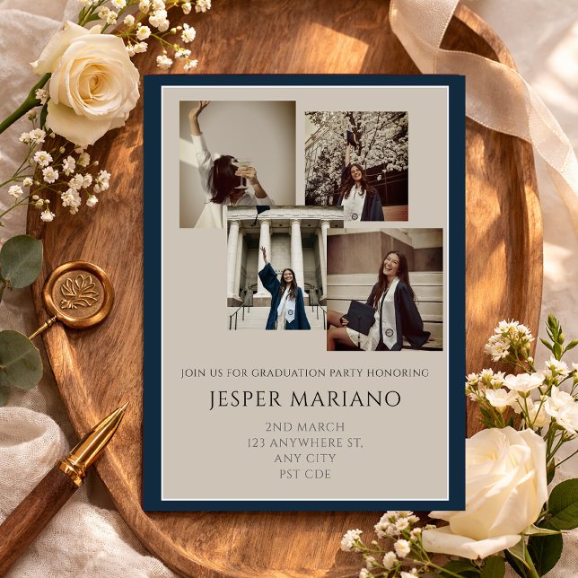 Invitation Modern Class of 2026 Photo Minimal Graduation  (Créateur téléchargé)
