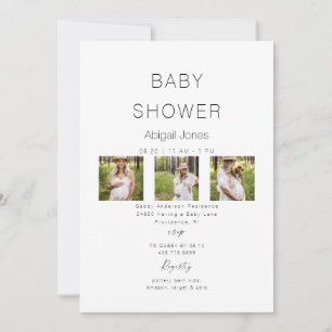Invitation Modern Collage Maman-to-be 3 Baby shower photo