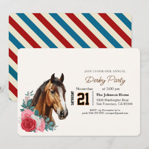 Invitation Modern Derby Party de course de chevaux Équestre 
