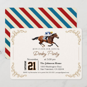 Invitation Modern Derby Party Équestre