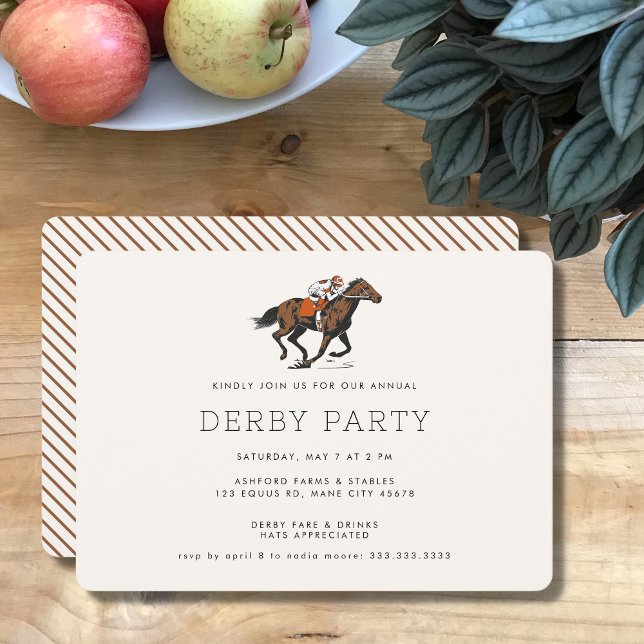 Invitation Modern Derby Party Equestrian de course de chevaux (Créateur téléchargé)