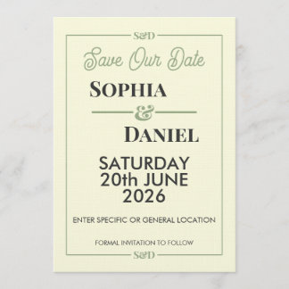 Invitation Modern Editable Wedding Save The Date Card