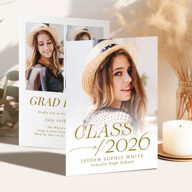 Invitation Modern Elegance Class of 2026 Photo Graduation (Modern Elegance Class of 2026 Photo Graduation Invitation)