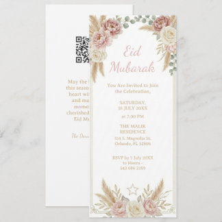 Invitation Modern Elegant Boho Floral Eid Mubarak Digital