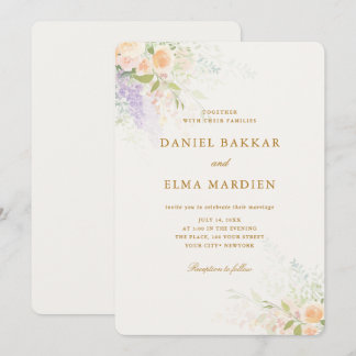 Invitation Modern Elegant Boho Wildflower Wedding