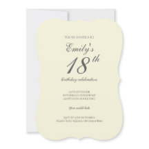 Modern Elegant Cream 18th Birthday Party