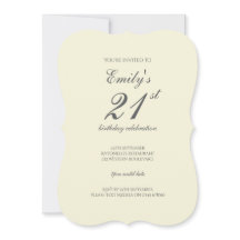 Modern Elegant Cream 21st Birthday Party