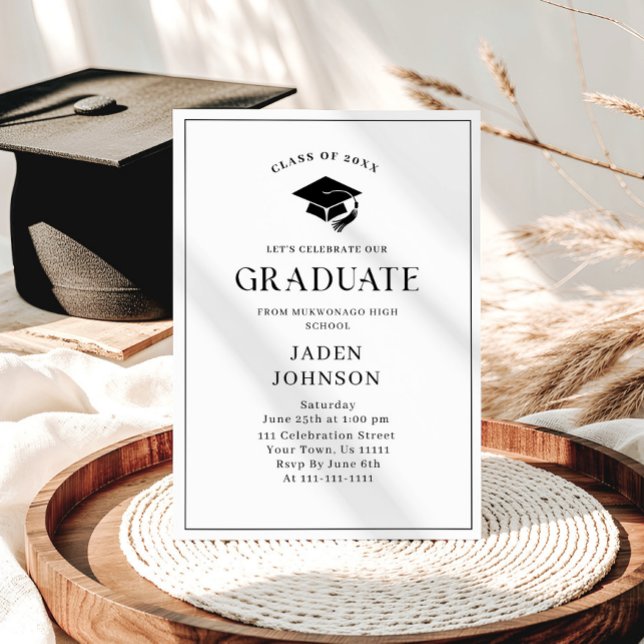 Invitation Modern Elegant Minimalist Graduation Party (Créateur téléchargé)