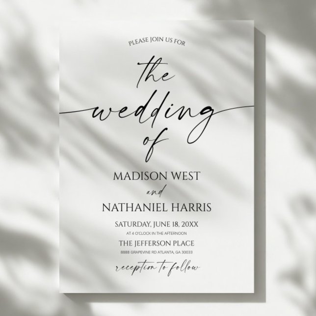 Invitation Modern Elegant Minimalist White Black Wedding (Créateur téléchargé)