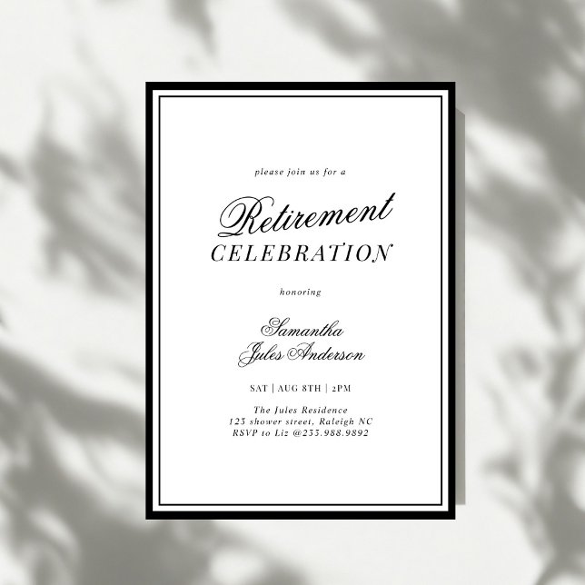 Invitation Modern Elegant Script Retirement Celebration (Créateur téléchargé)