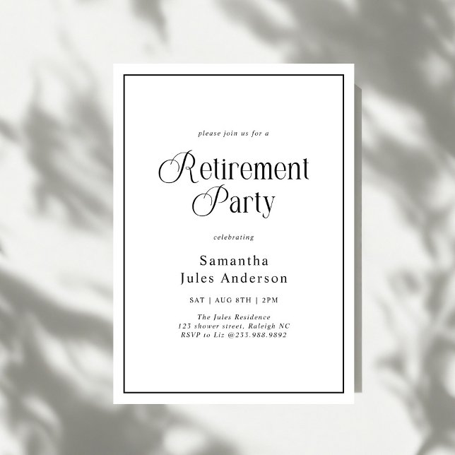 Invitation Modern Elegant Script Retirement Party  (Créateur téléchargé)