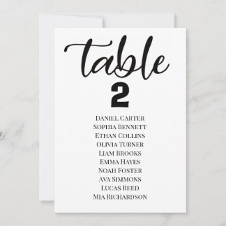 Invitation Modern Elegant Wedding Table Numbers Seating Chart