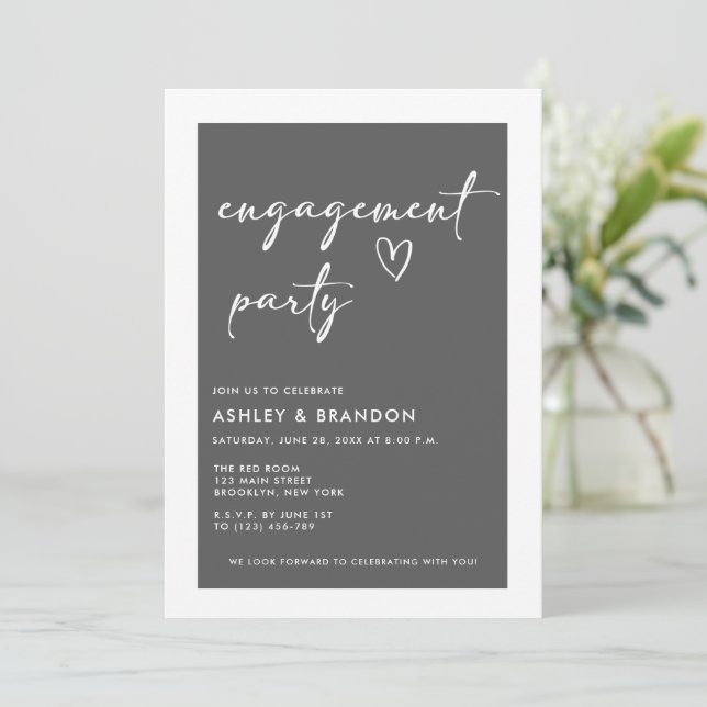 Invitation Modern Engagement Party (Debout devant)