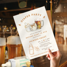 Modern Gender Neutral Beer Diaper Baby Shower