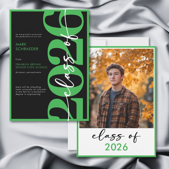 Invitation Modern Green Typography Graduation Announcement (Modern Green Typography Graduation Announcement)