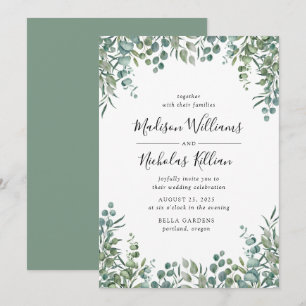 Invitation Modern Greenery   Cadre Botanique Mariage