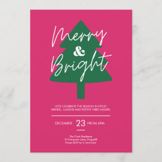 Invitation Modern Merry & Bright Christmas Party 