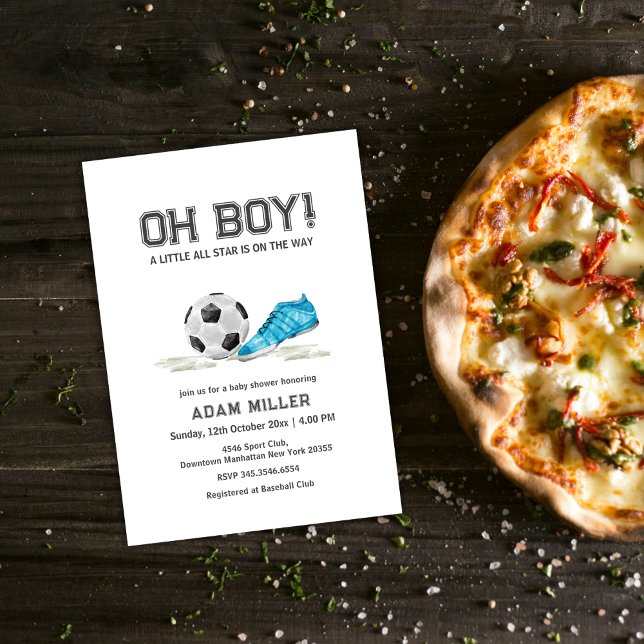Invitation Modern Minimalist All Star Soccer Baby Shower  (Modern Minimalist All Star Soccer Baby Shower Invitation)
