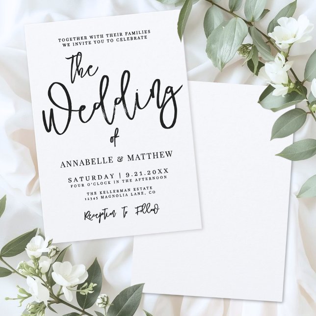 Invitation Modern Minimalist Calligraphy Casual Wedding (Modern Minimalist Calligraphy Casual Wedding Invitation)