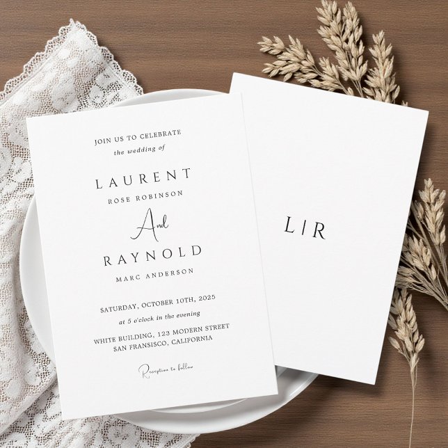 Invitation Modern Minimalist Elegant Black White  (Créateur téléchargé)