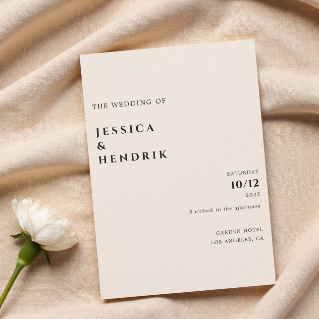 Invitation Modern Minimalist Elegant Simple Cream Wedding (Créateur téléchargé)