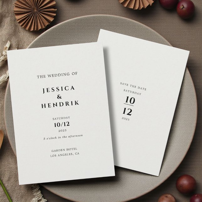 Invitation Modern Minimalist Elegant Simple Ivory Wedding (Créateur téléchargé)