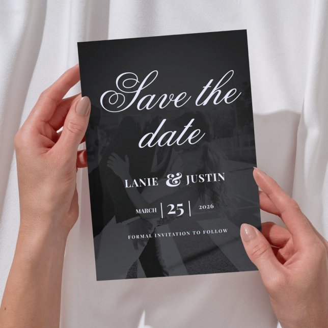 Invitation Modern Minimalist Save the Date Wedding Photo (Modern Minimalist Save the Date Wedding Photo Invitation )