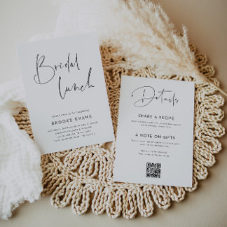 Invitation Modern Minimalist Script Bridal Lunch