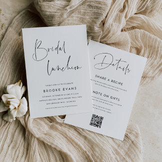 Invitation Modern Minimalist Script Bridal Luncheon