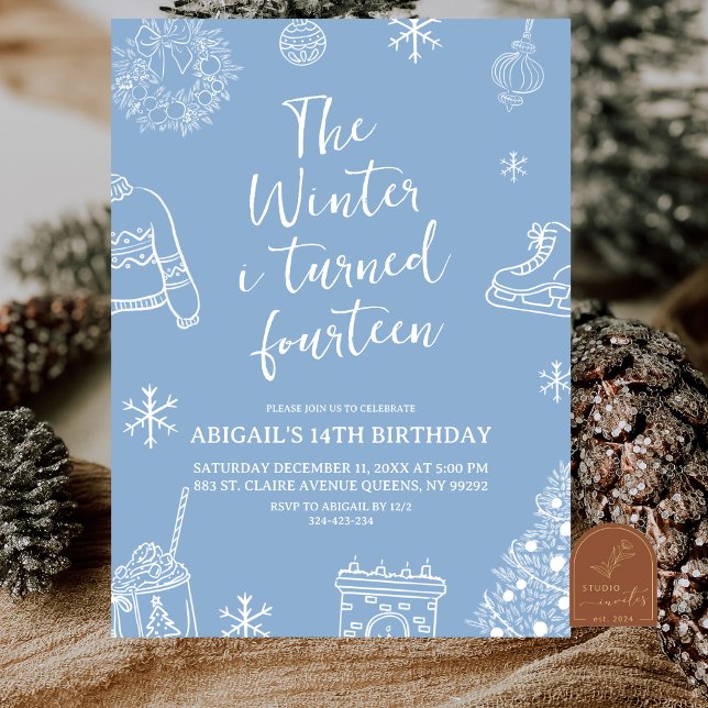 Invitation Modern Minimalist The Winter I Turn Birthday Party (Créateur téléchargé)