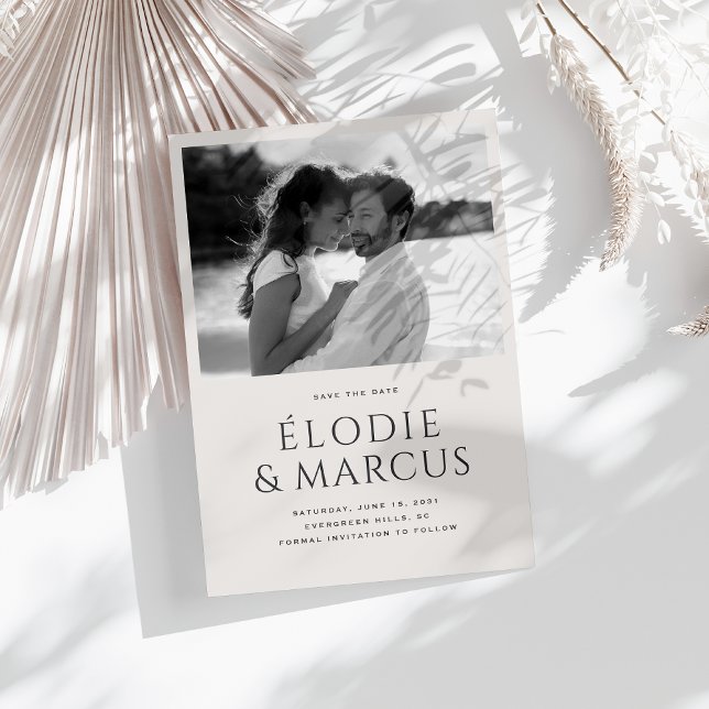 Invitation Modern One Photo Bold Typographie Enregistrer la d (Créateur téléchargé)