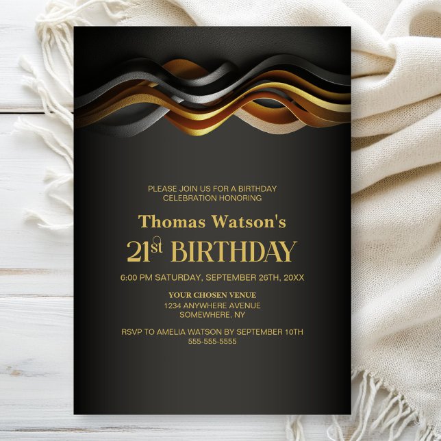 Invitation Modern Orange 21st Birthday Party (Créateur téléchargé)